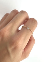 Anillo áurea de oro blanco y amarillo de 18K con diamante
