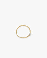 Anillo áurea de oro blanco y amarillo de 18K con diamante