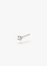 Pendiente solitario Áurea de oro blanco 18K y diamante