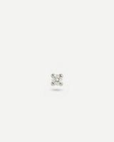 Pendiente solitario Áurea de oro blanco 18K y diamante