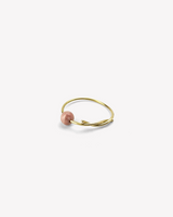 Ama ring in yellow gold and rhodochrosite