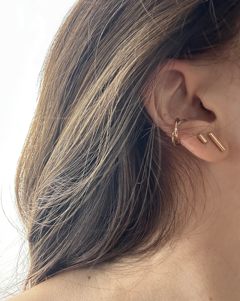 Small yellow gold Juana earring